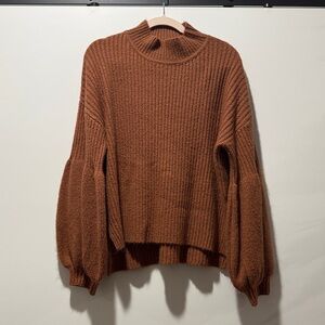 Love Riche Rust Cowl Neck Sweater